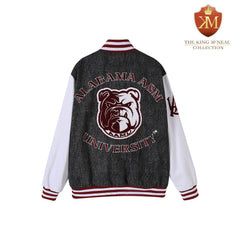 Alabama A&M Black Denim Bomber Jacket