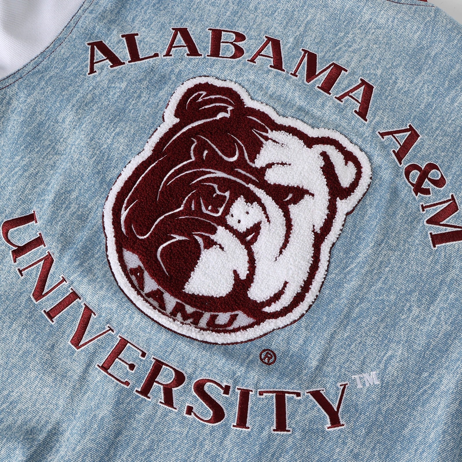 Alabama A&M Denim Bomber Jacket