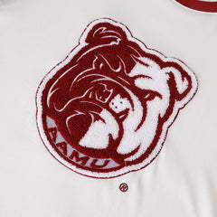Alabama A&M Premium Bulldog White Raglan Chenille Shirt