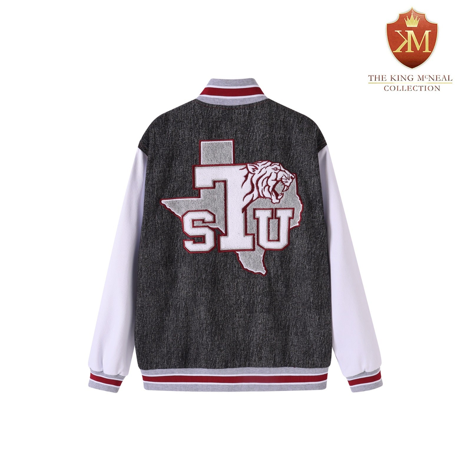 Texas Southern Black Denim Bomber Jacket