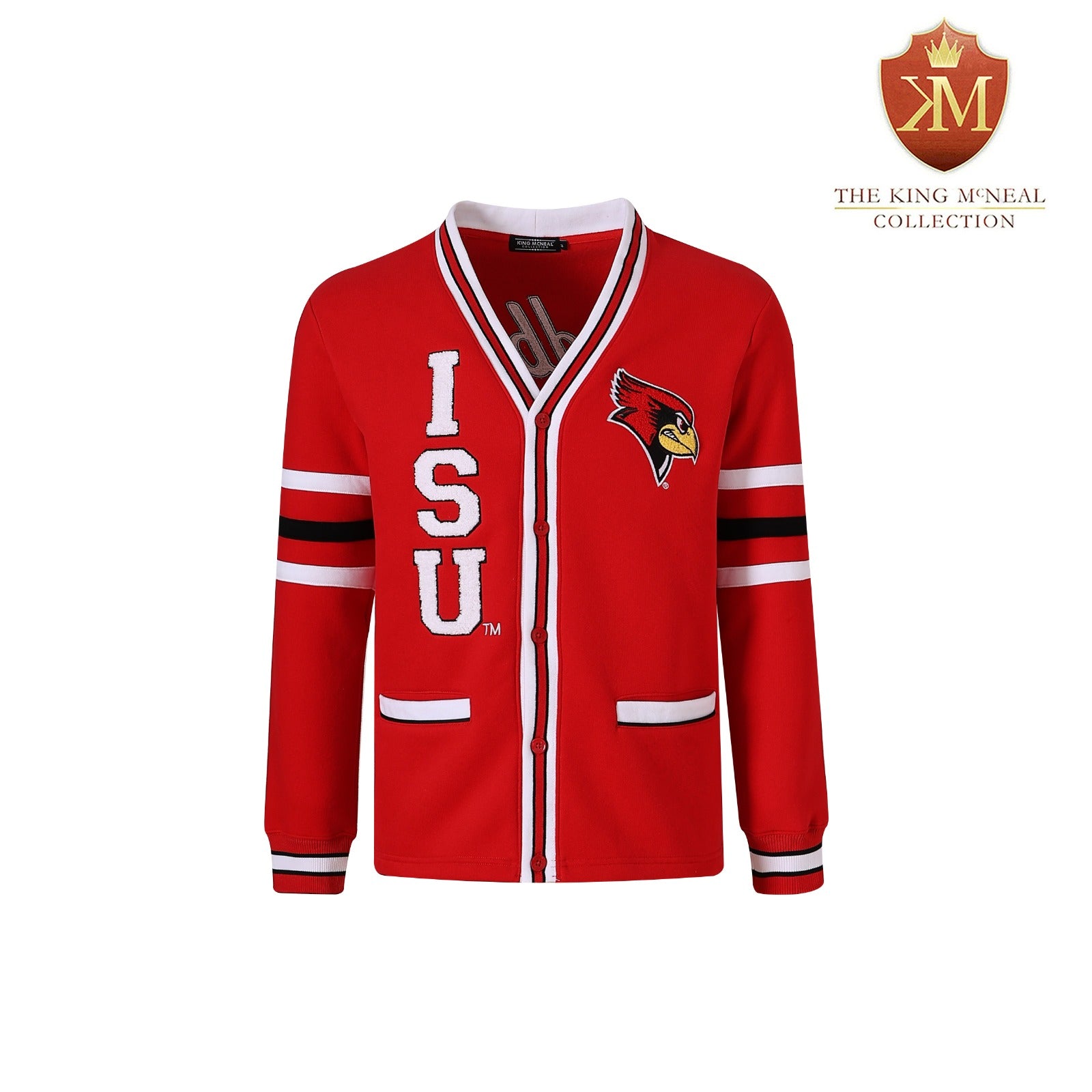 Illinois State Red Fleece Cardigan