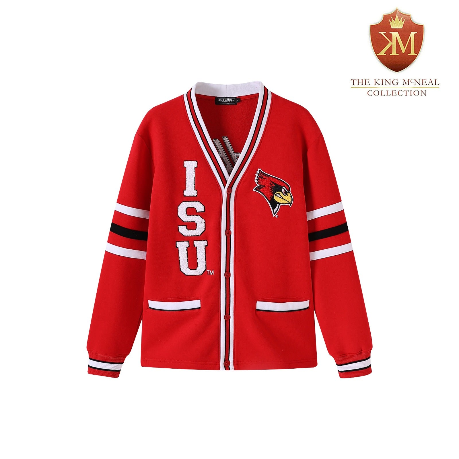 Illinois State Red Fleece Cardigan