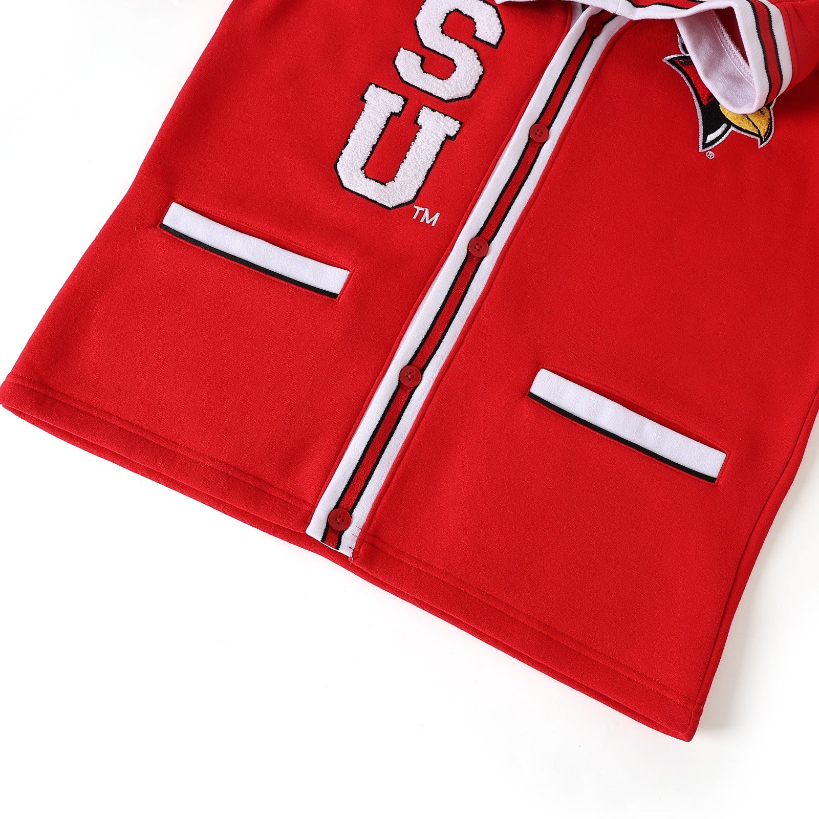 Illinois State Red Fleece Cardigan