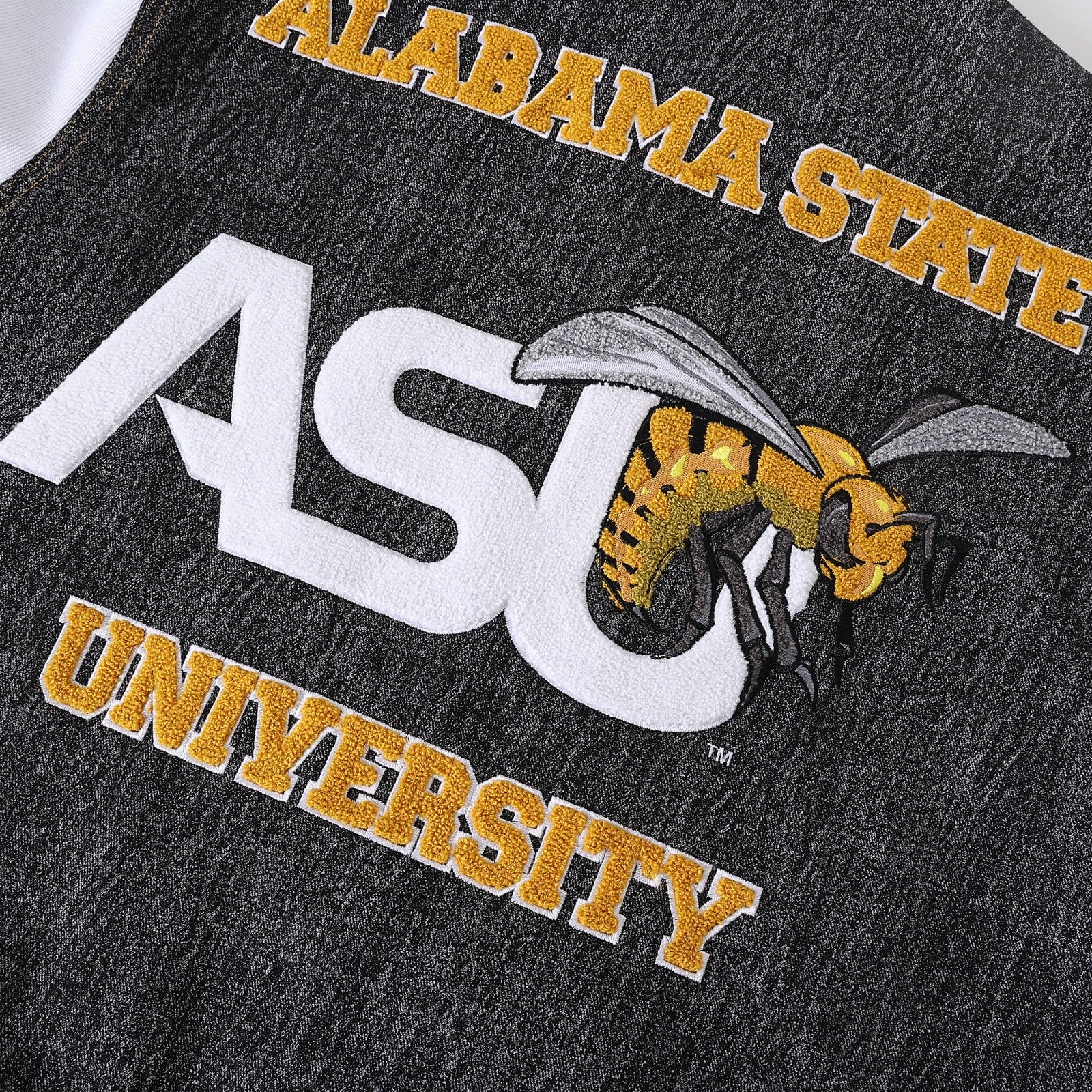 Alabama State Black Denim Bomber Jacket