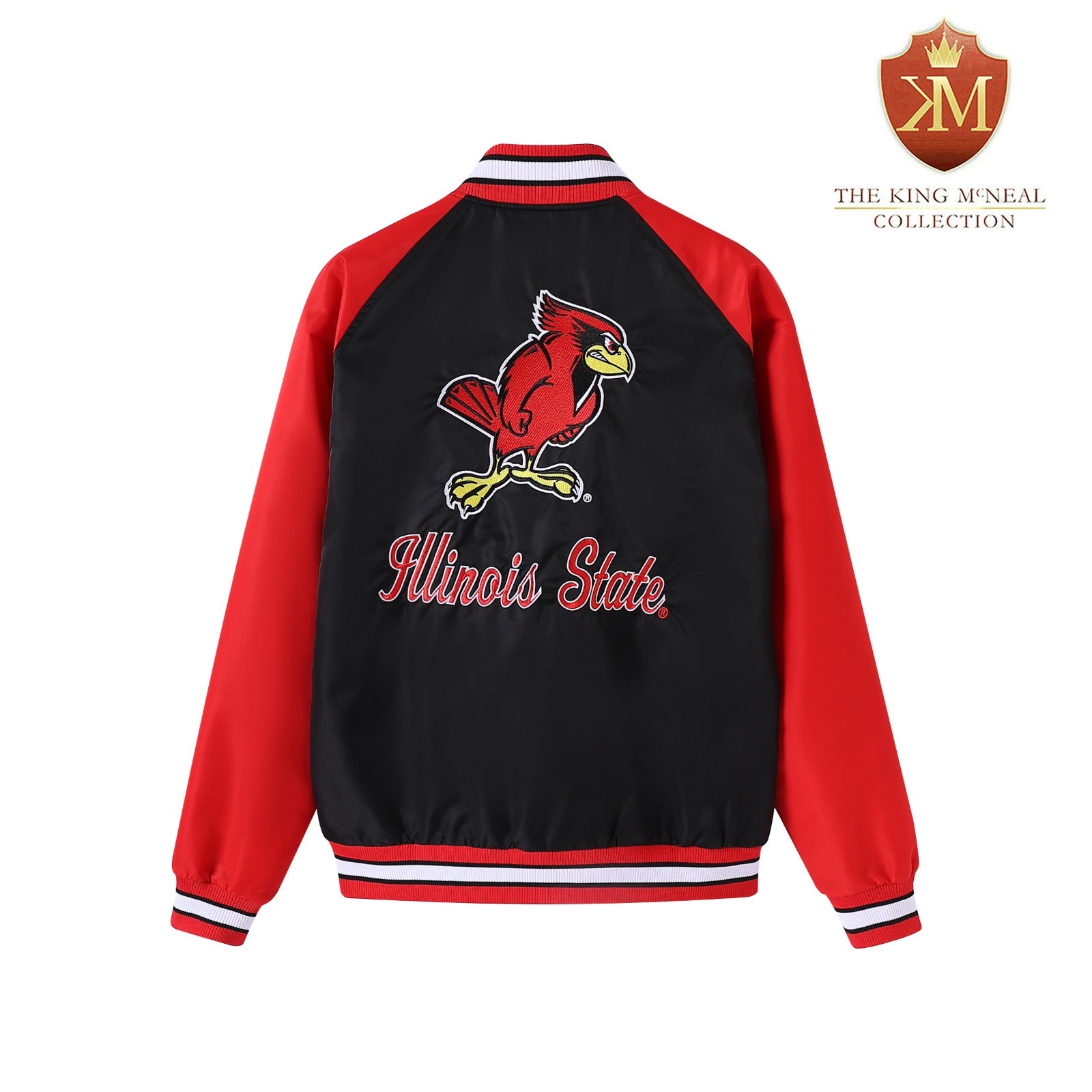 Illinois State Black Bomber Jacket