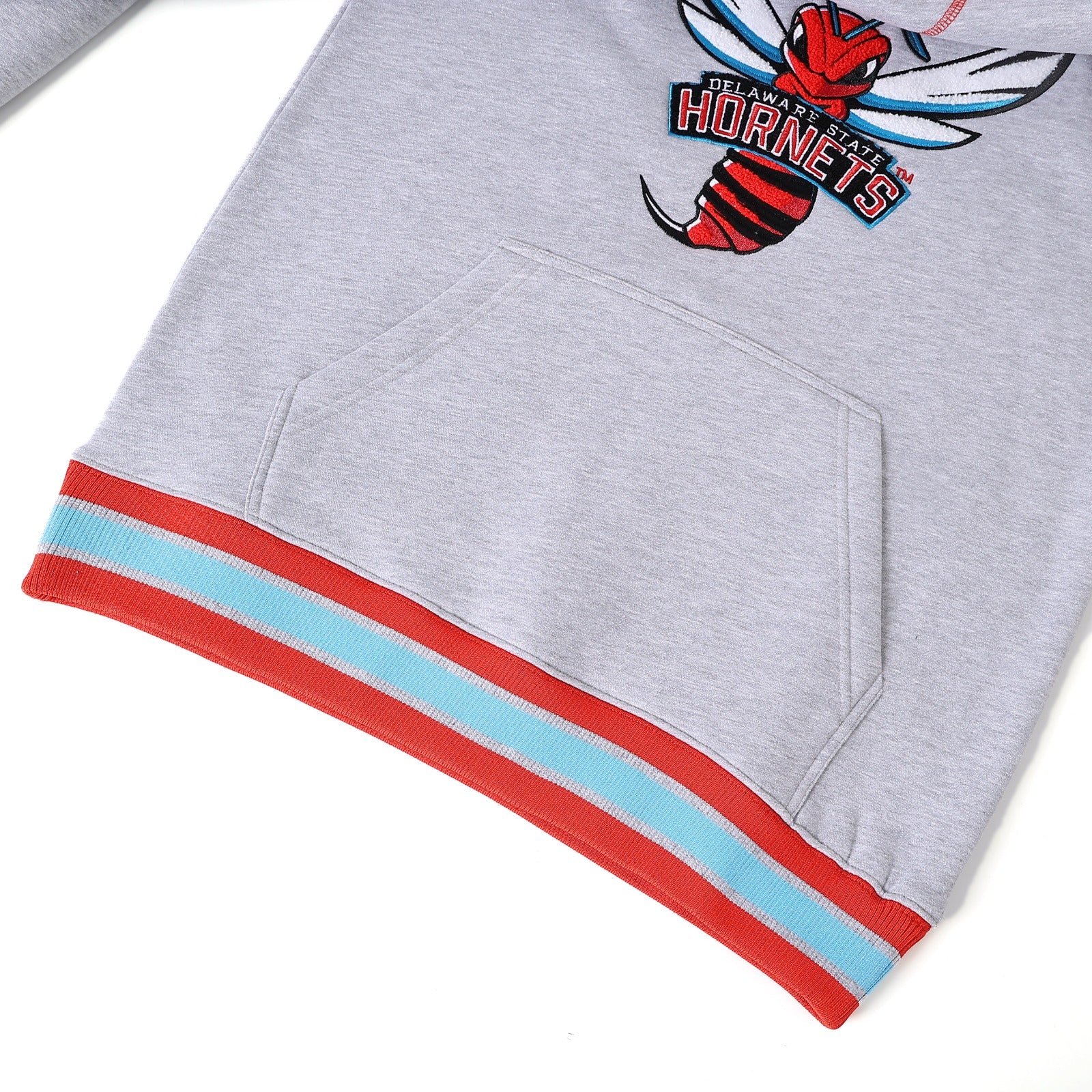 Delaware State Heather Grey Pocket Crewneck