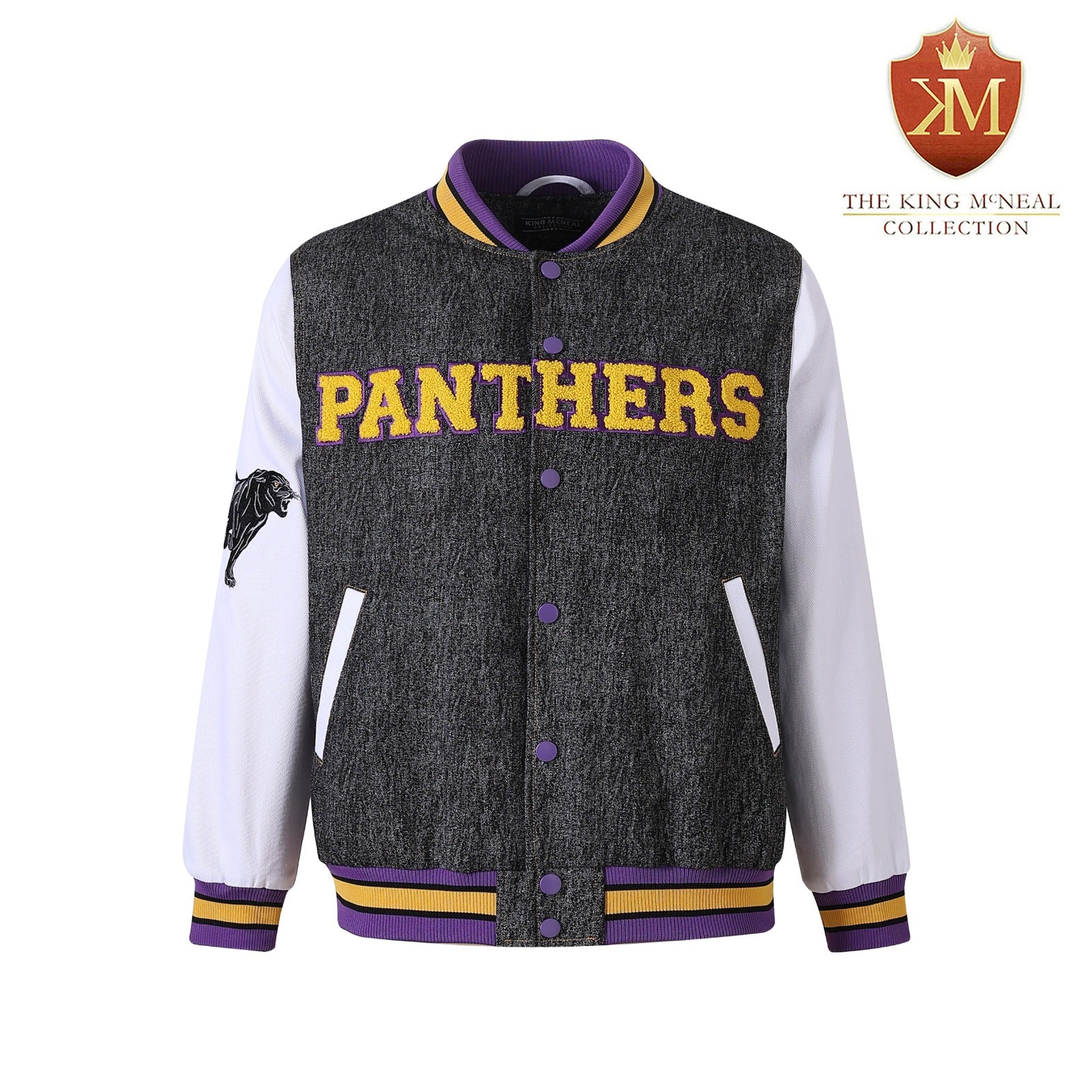 Prairie View A&M Black Denim Bomber Jacket