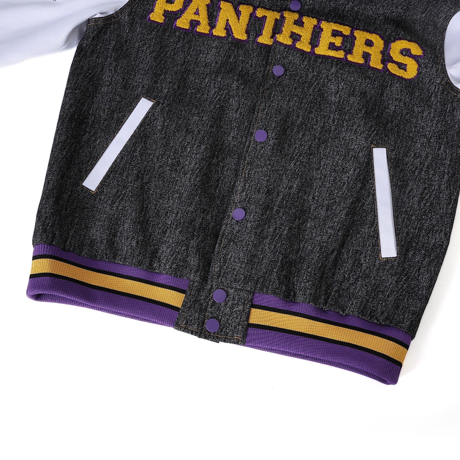 Prairie View A&M Black Denim Bomber Jacket