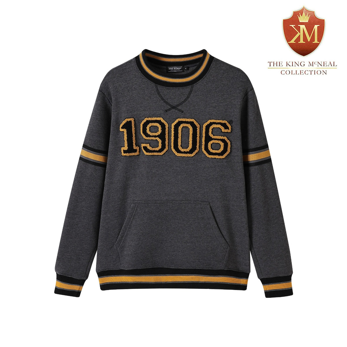 Alpha Charcoal Grey 1906 Chenille Crewneck