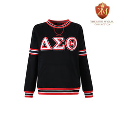 Delta Sigma Theta Black Chenille Crewneck (White Lettered)
