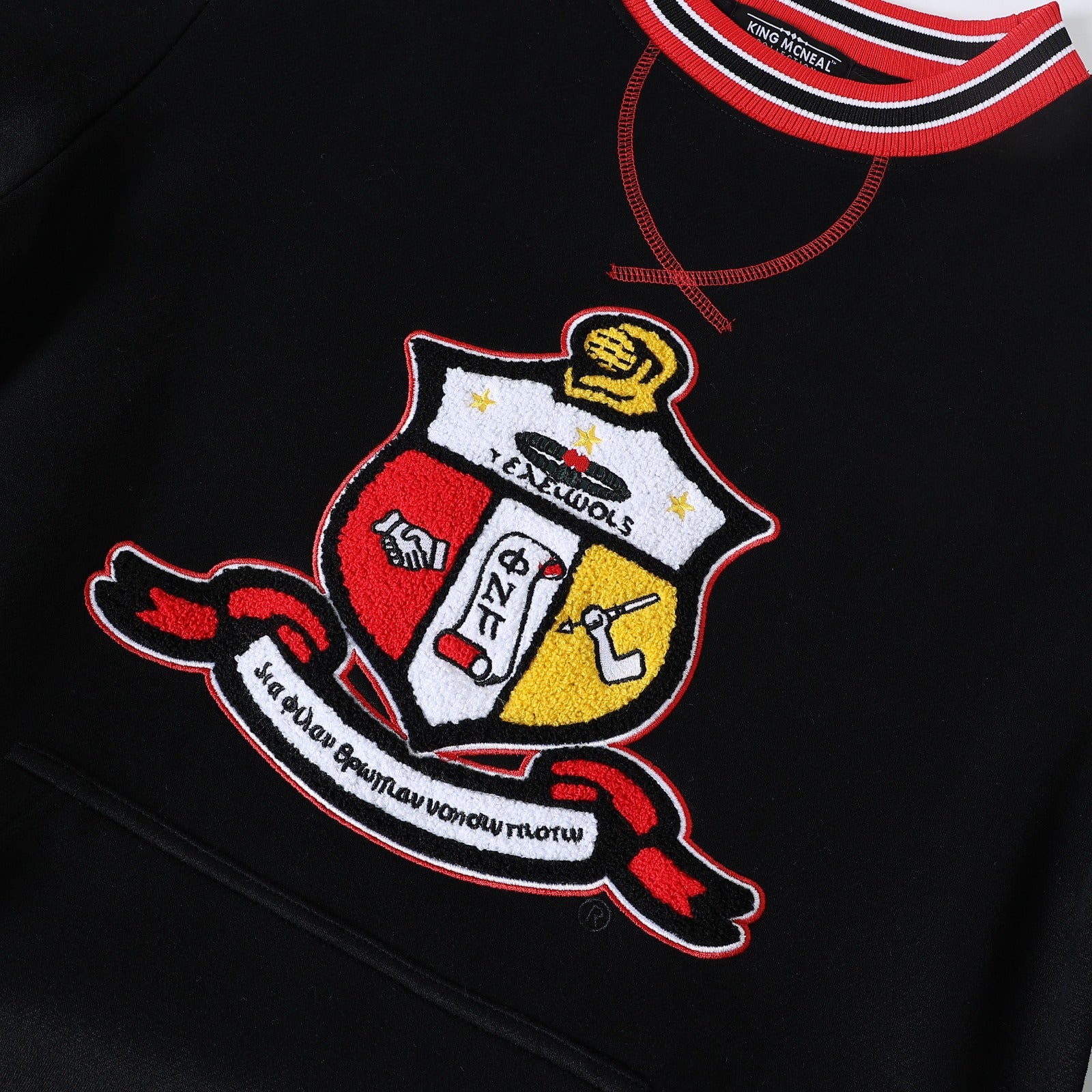 Kappa Black Crest Chenille Crewneck