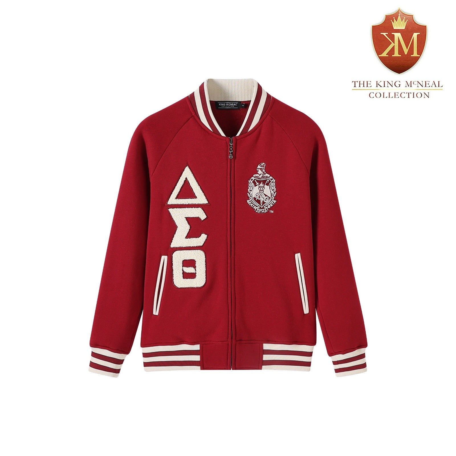 Delta Crimson Varsity Fleece Jacket