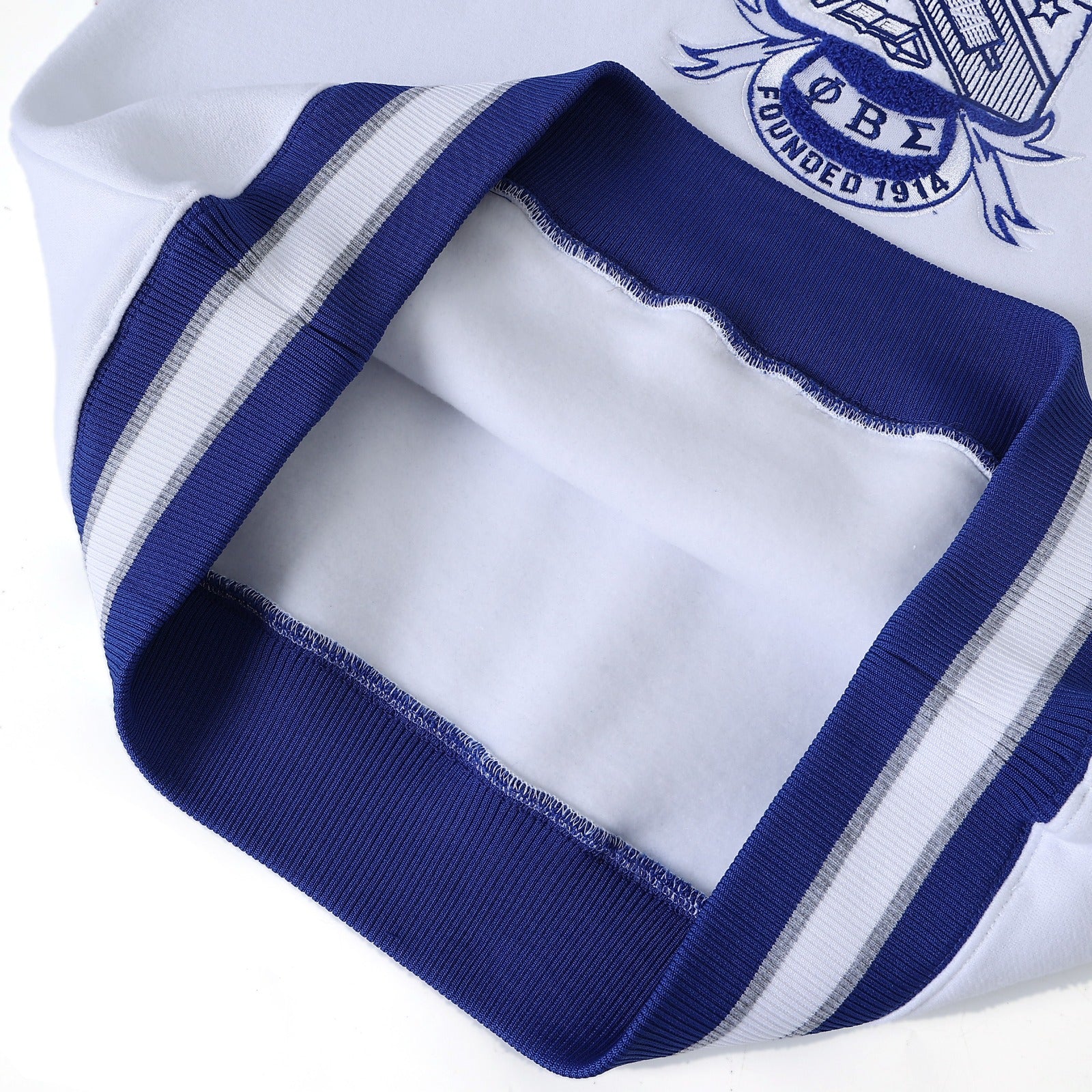 Phi Beta Sigma White Crest Chenille Crewneck