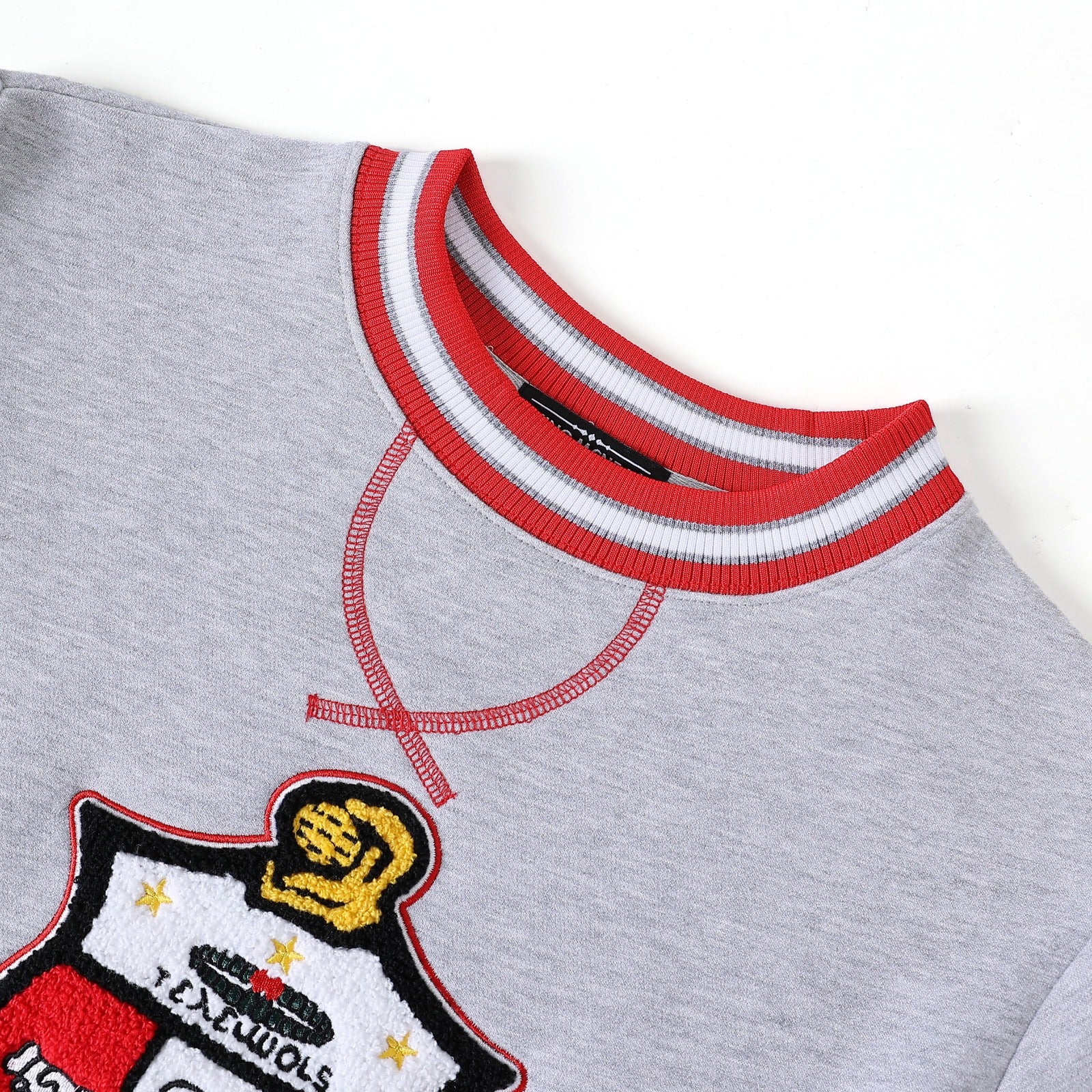 Kappa Heather Grey Crest Chenille Crewneck