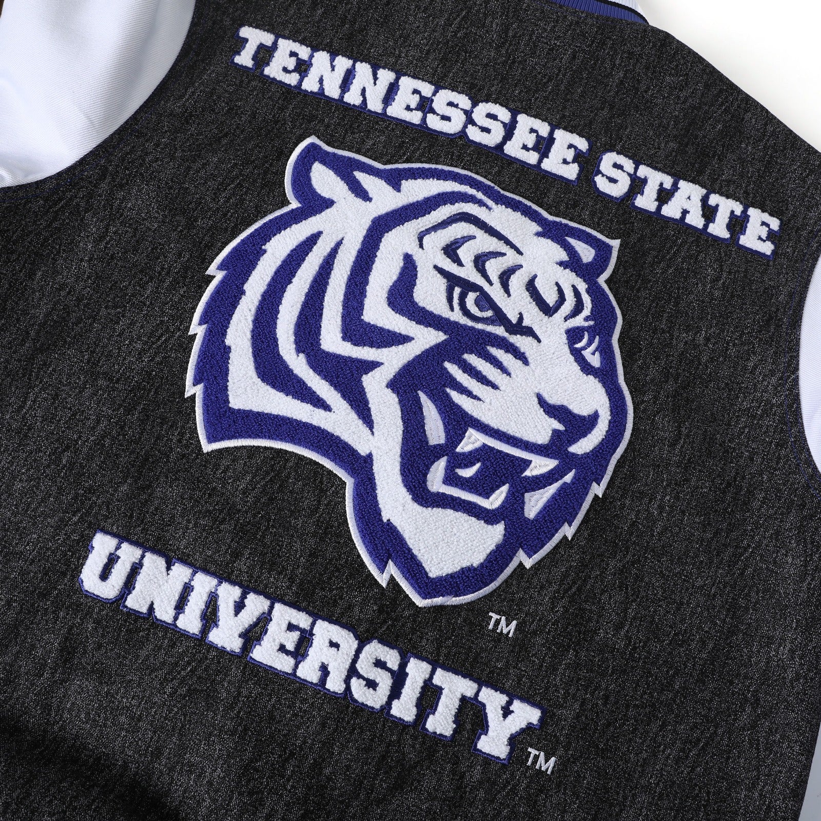 Tennessee State University Black Denim Bomber Jacket