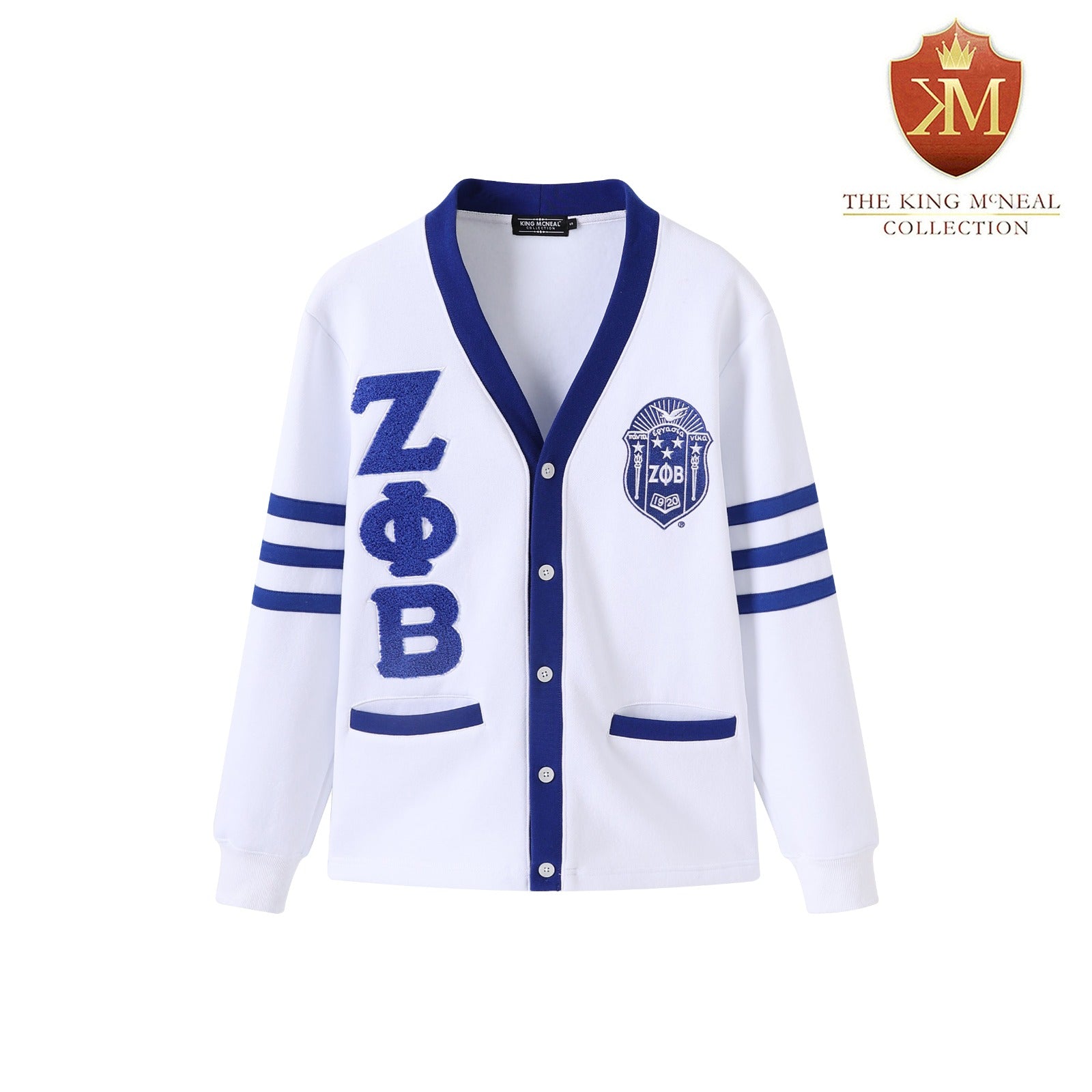 Zeta White Fleece Cardigan Unisex Fit
