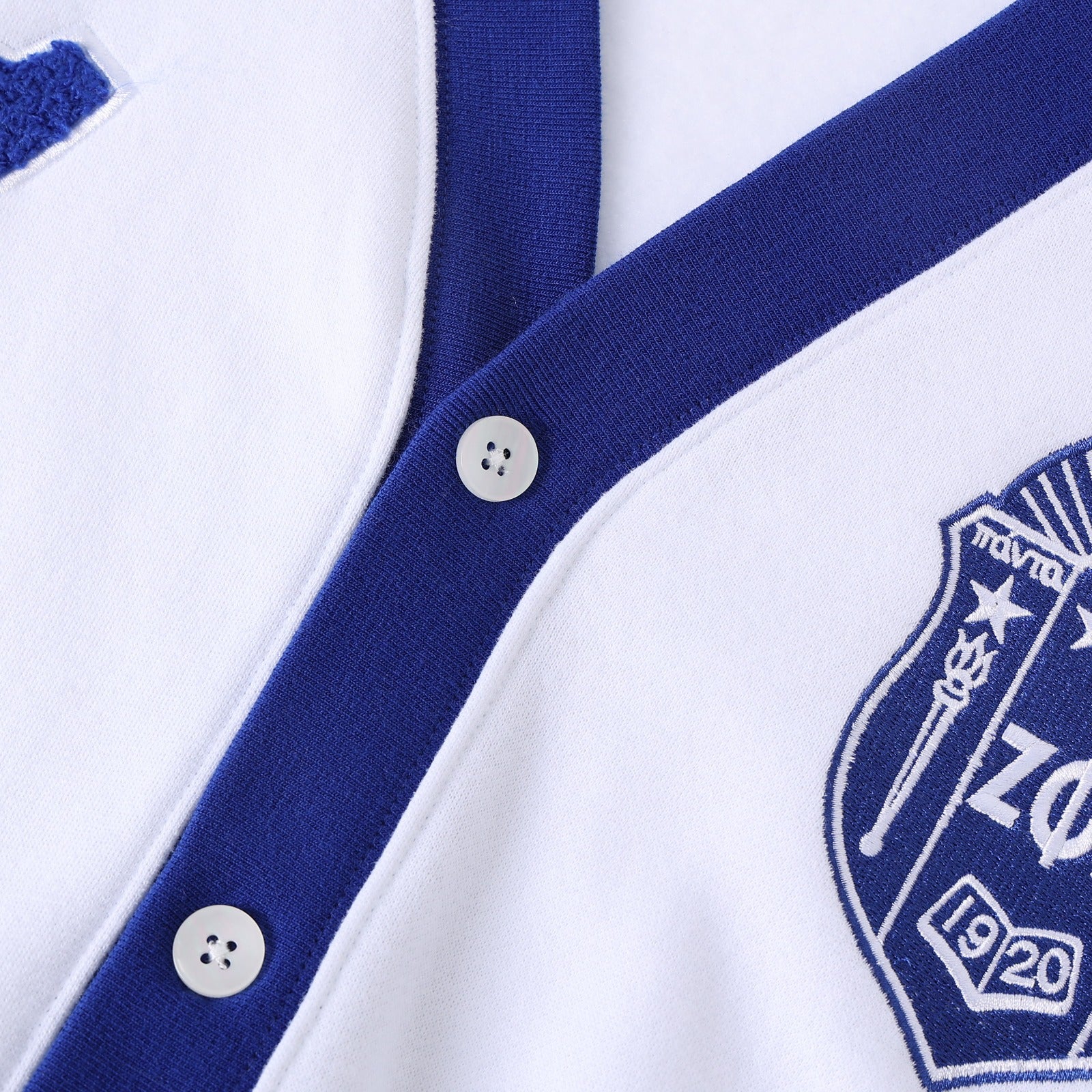 Zeta White Fleece Cardigan Unisex Fit