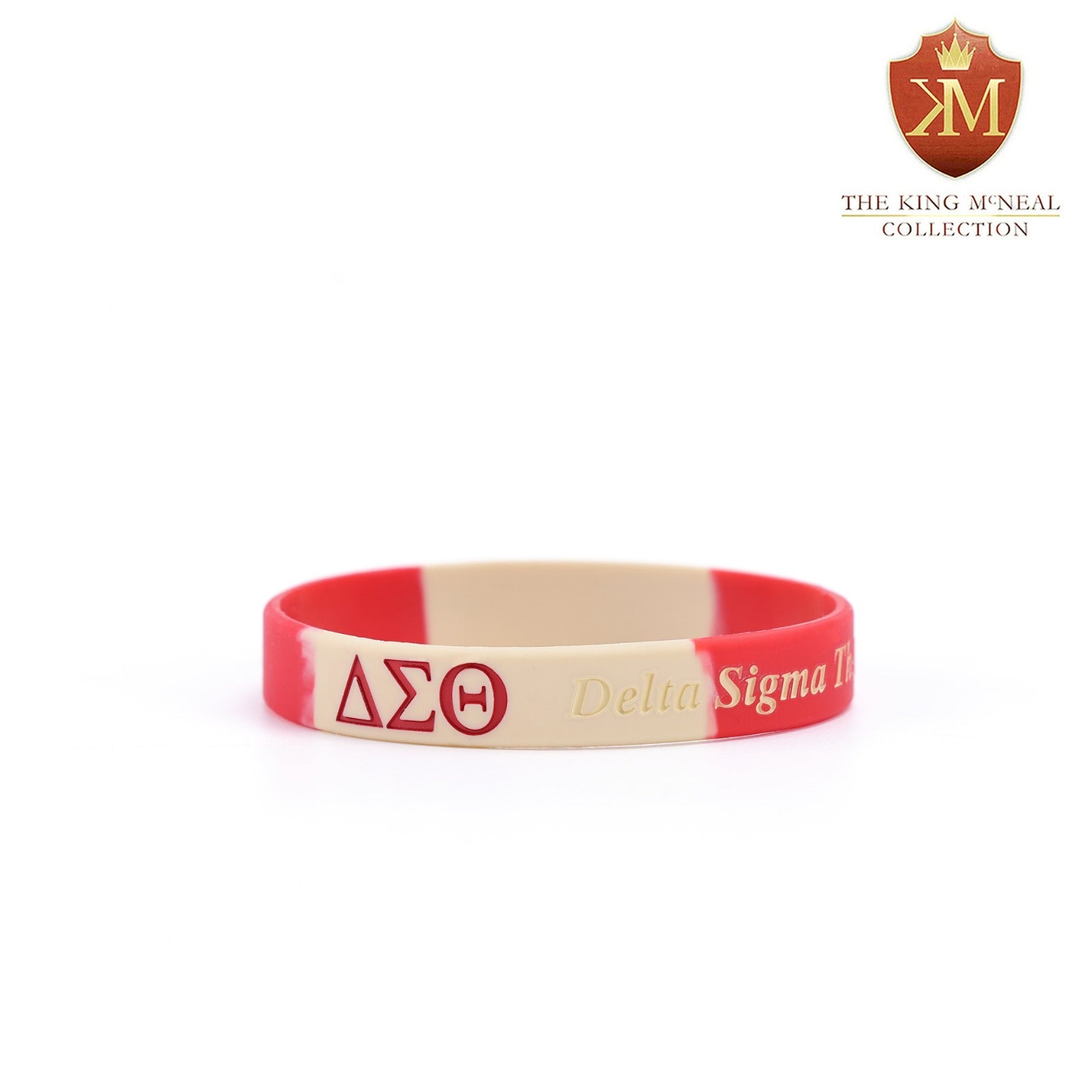 Delta Cream & Crimson Silicone Bracelet