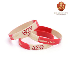 Delta Cream & Crimson Silicone Bracelet