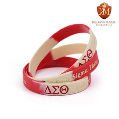 Delta Cream & Crimson Silicone Bracelet