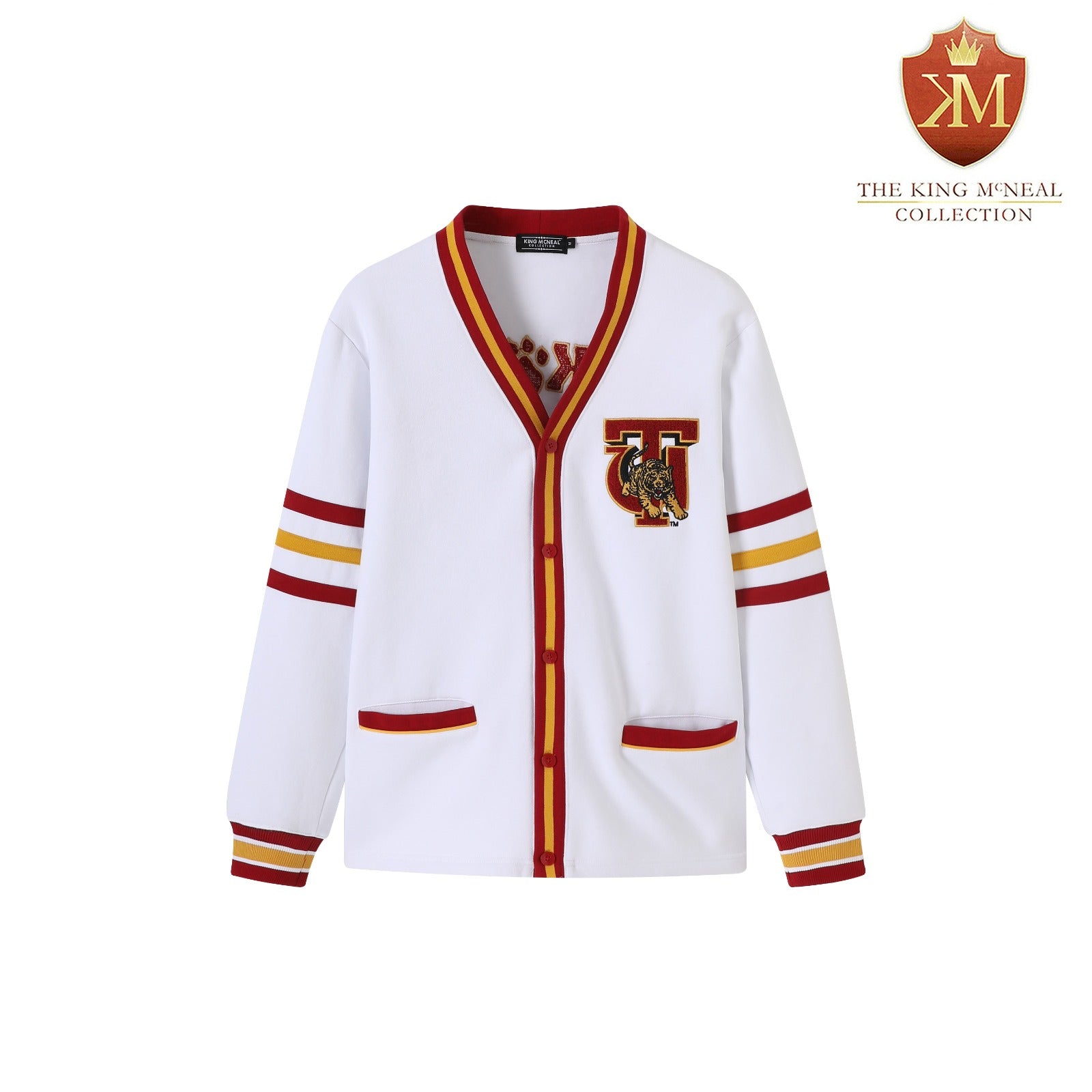 Tuskegee White Fleece Cardigan