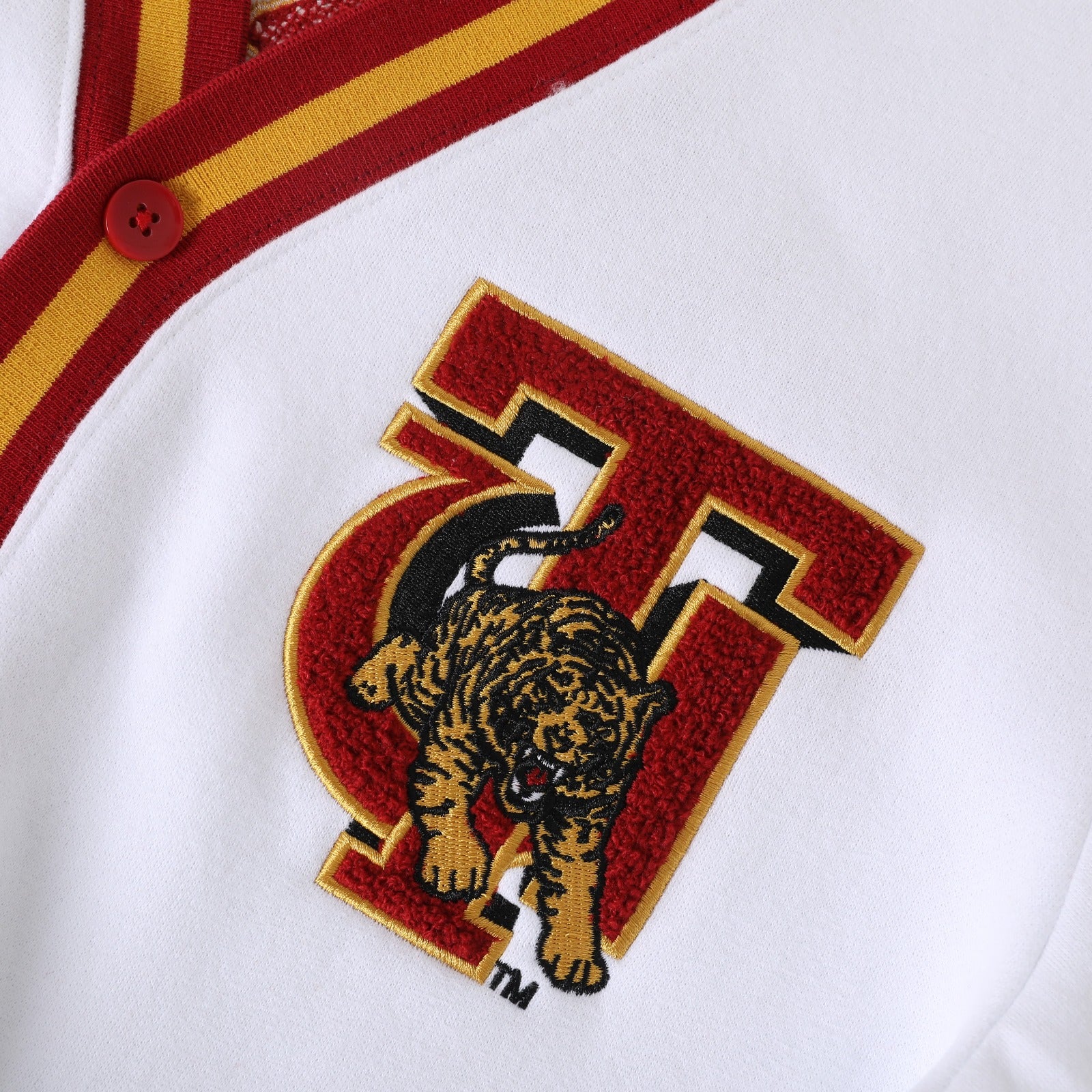Tuskegee White Fleece Cardigan