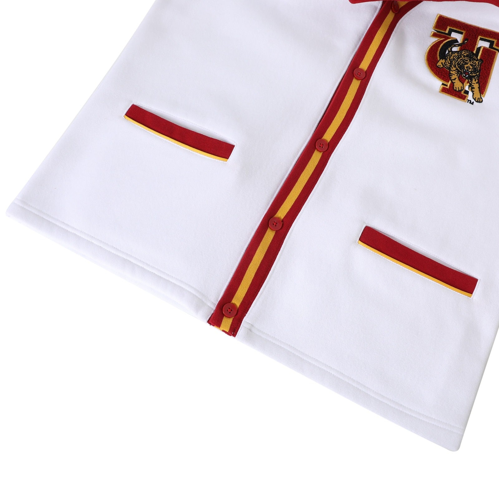 Tuskegee White Fleece Cardigan