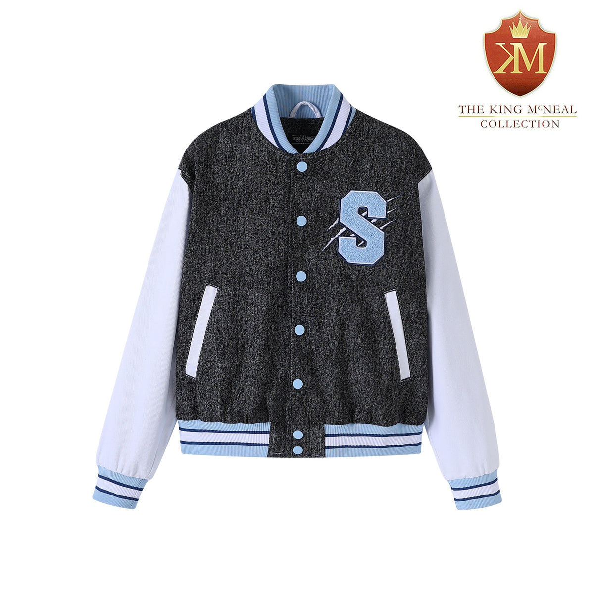 Spelman Black  Denim Bomber Jacket