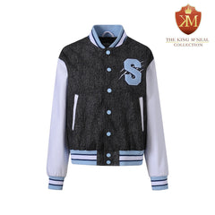 Spelman Black  Denim Bomber Jacket