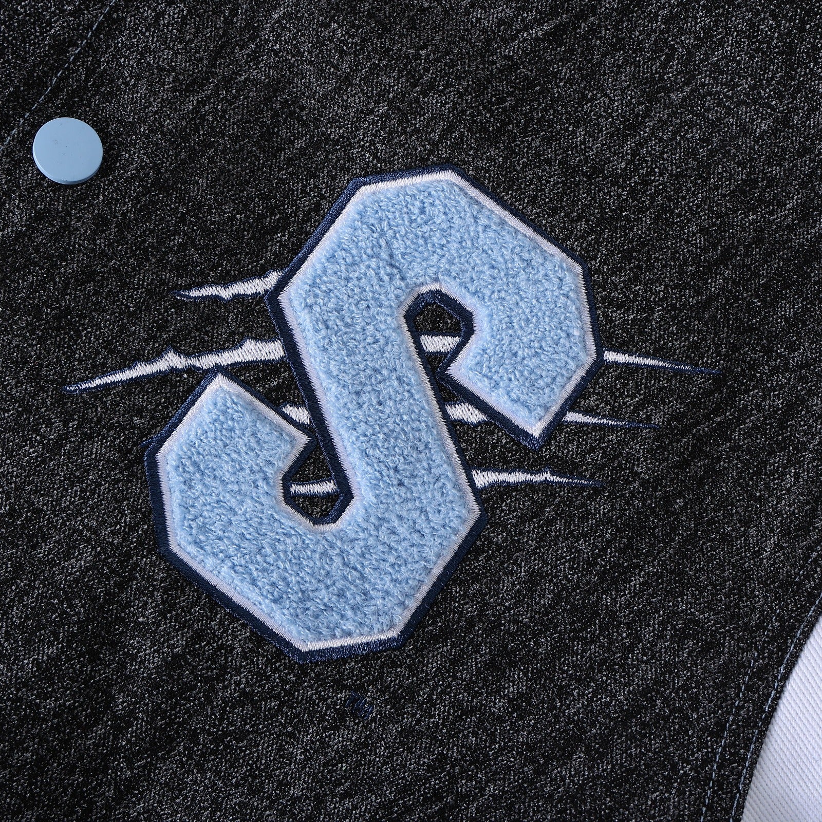 Spelman Black  Denim Bomber Jacket