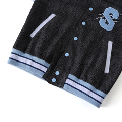 Spelman Black  Denim Bomber Jacket