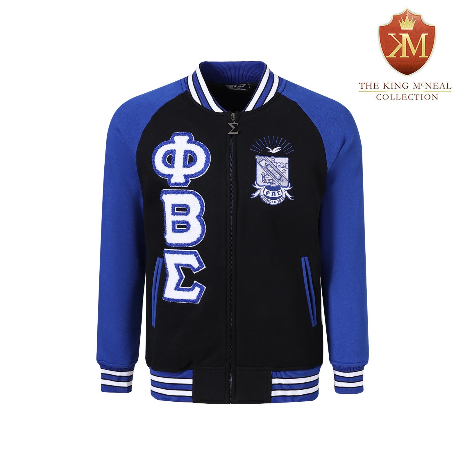 Phi Beta Sigma Black Varsity Fleece Jacket