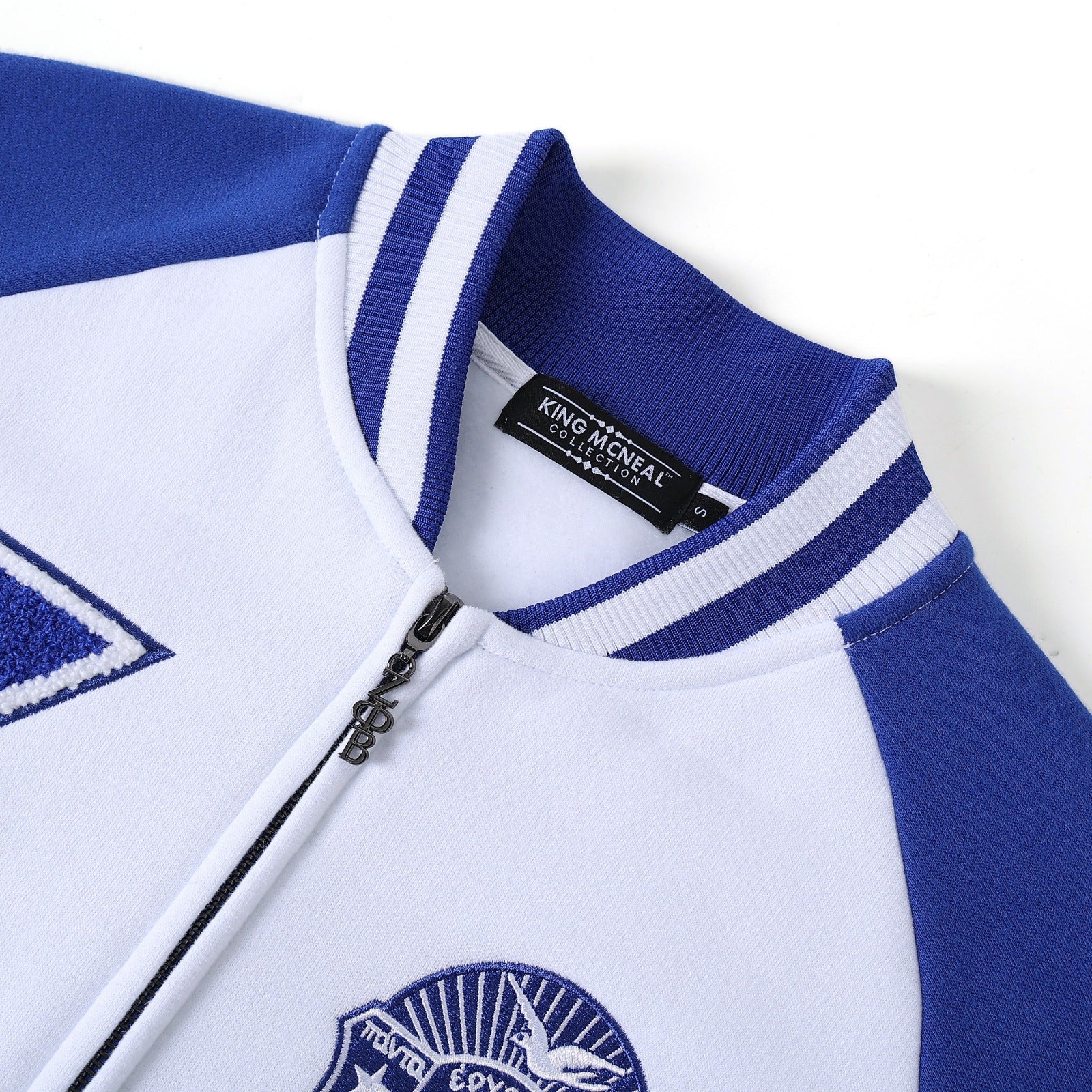 Zeta White Varsity Fleece Jacket