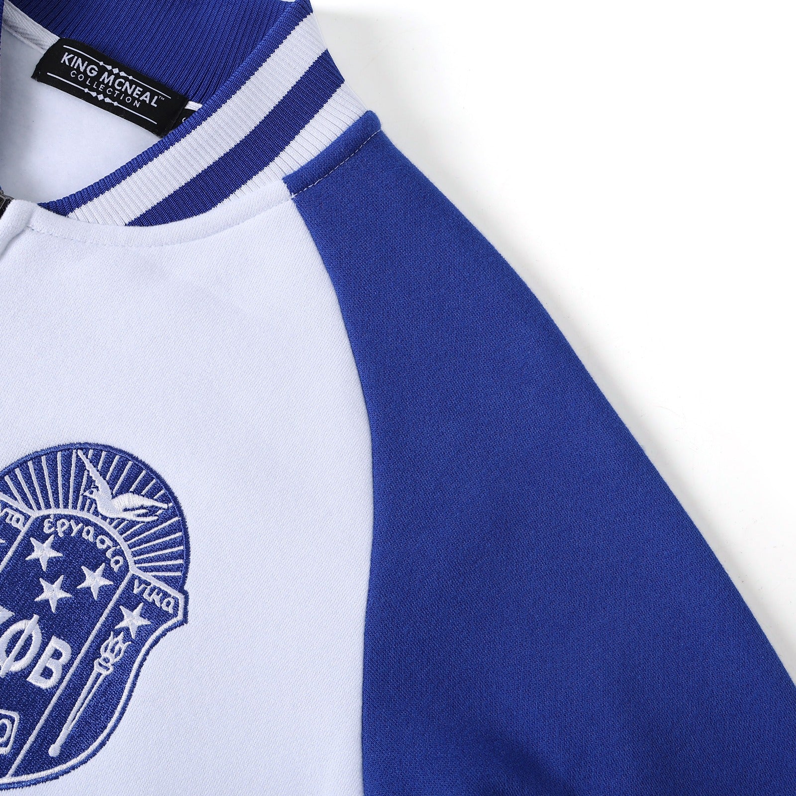 Zeta White Varsity Fleece Jacket