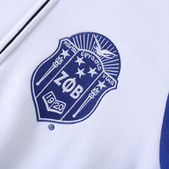 Zeta White Varsity Fleece Jacket