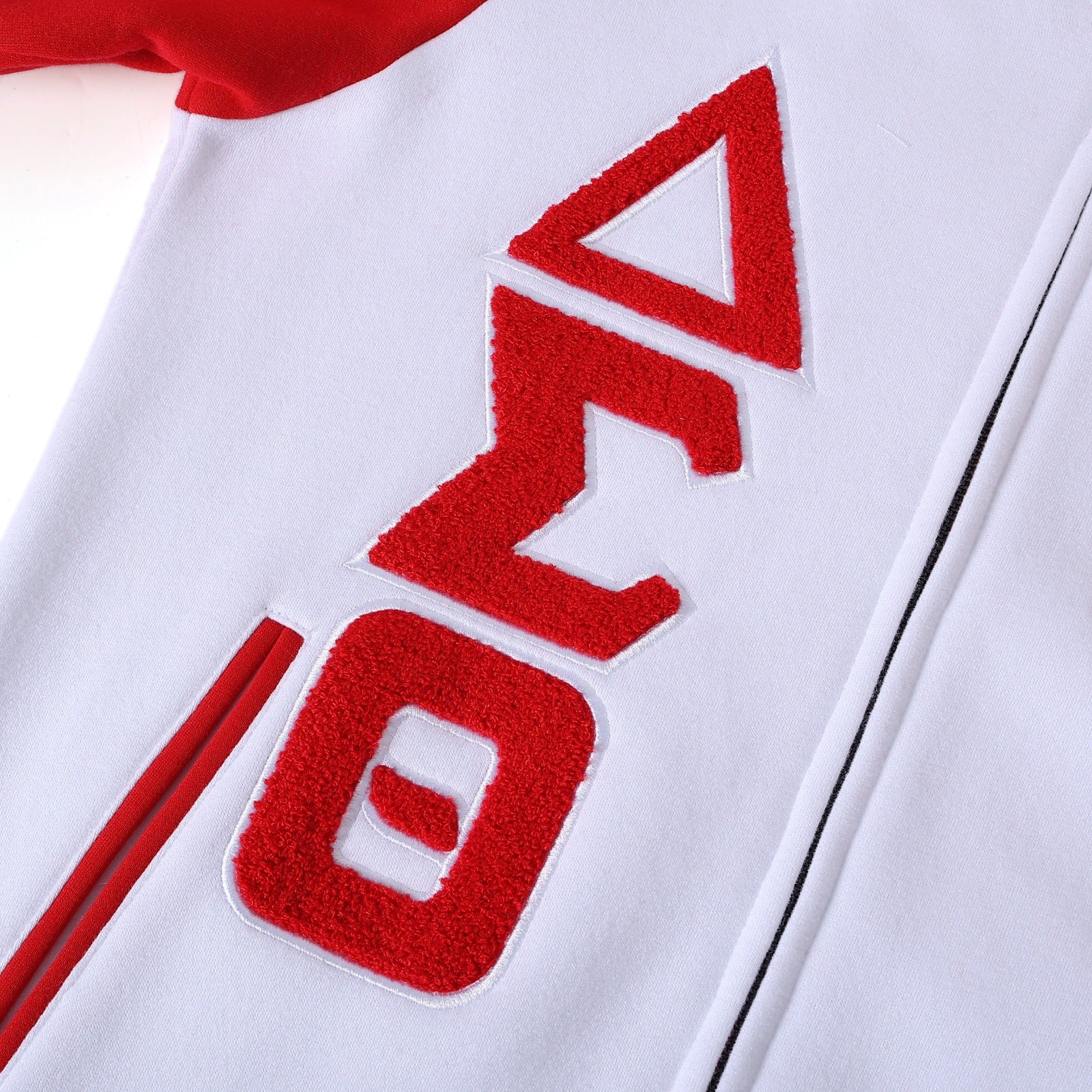 Delta White Varsity Fleece Jacket