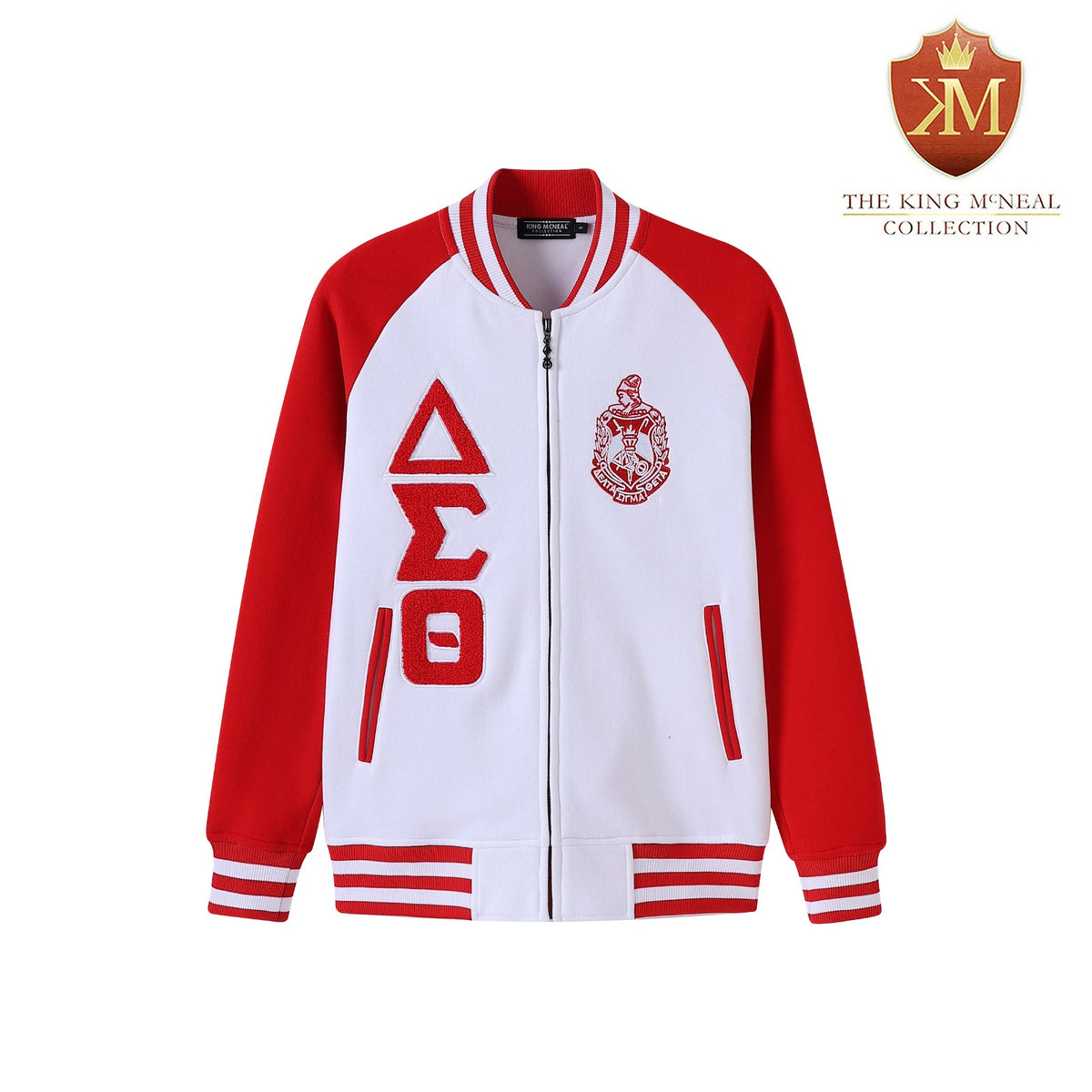 Delta White Varsity Fleece Jacket