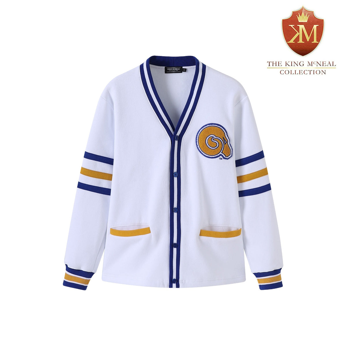 Albany State White Fleece Cardigan
