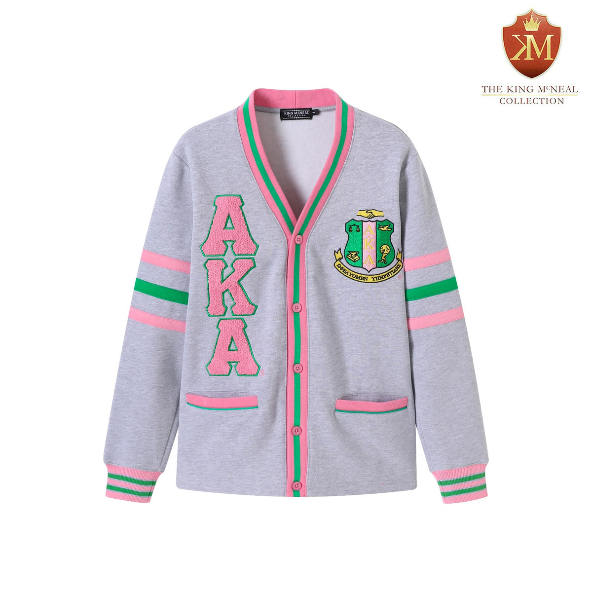 AKA Heather Grey Fleece Cardigan Unisex Fit