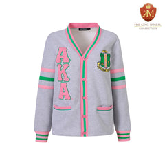 AKA Heather Grey Fleece Cardigan Unisex Fit