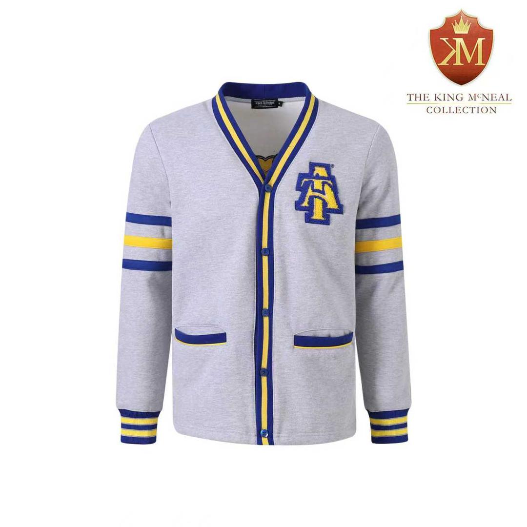 North Carolina A&T Heather Grey Fleece Cardigan