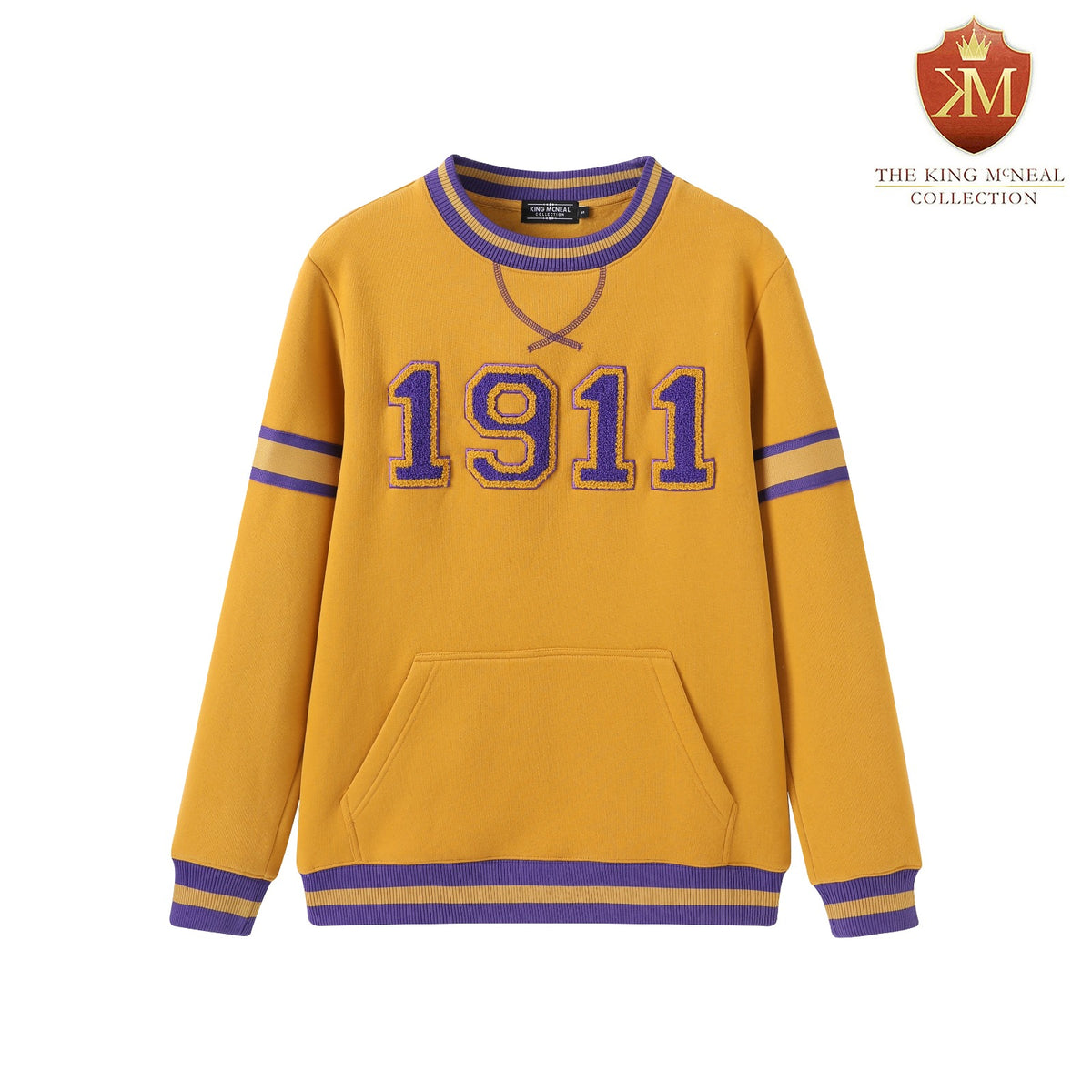 Omega 1911 Gold Stripe Chenille Crewneck