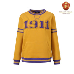 Omega 1911 Gold Stripe Chenille Crewneck