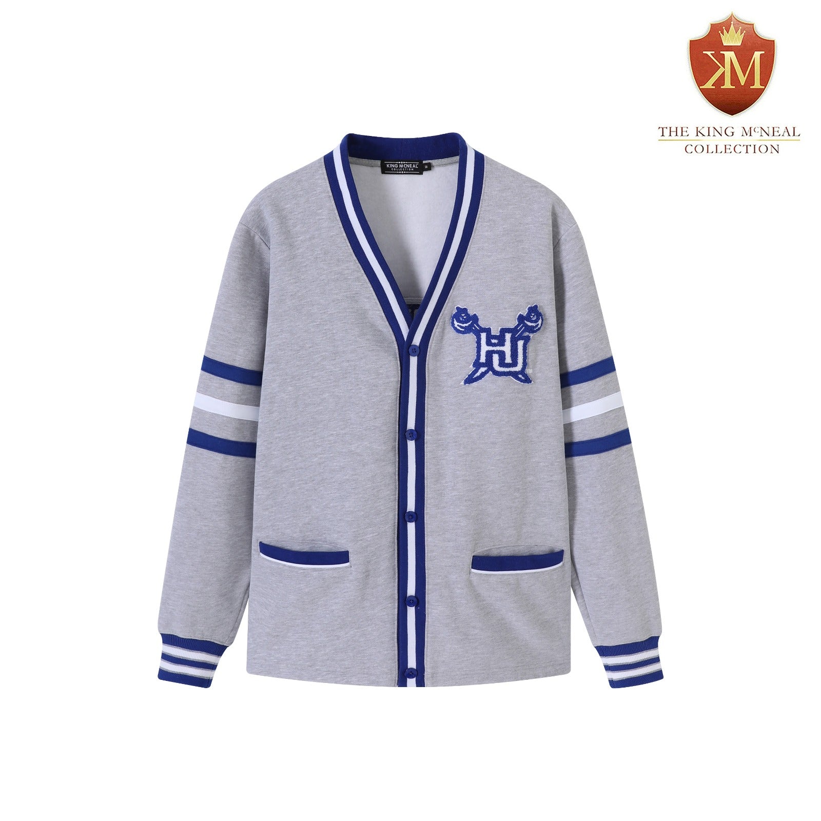Hampton University Heather Grey Fleece Cardigan