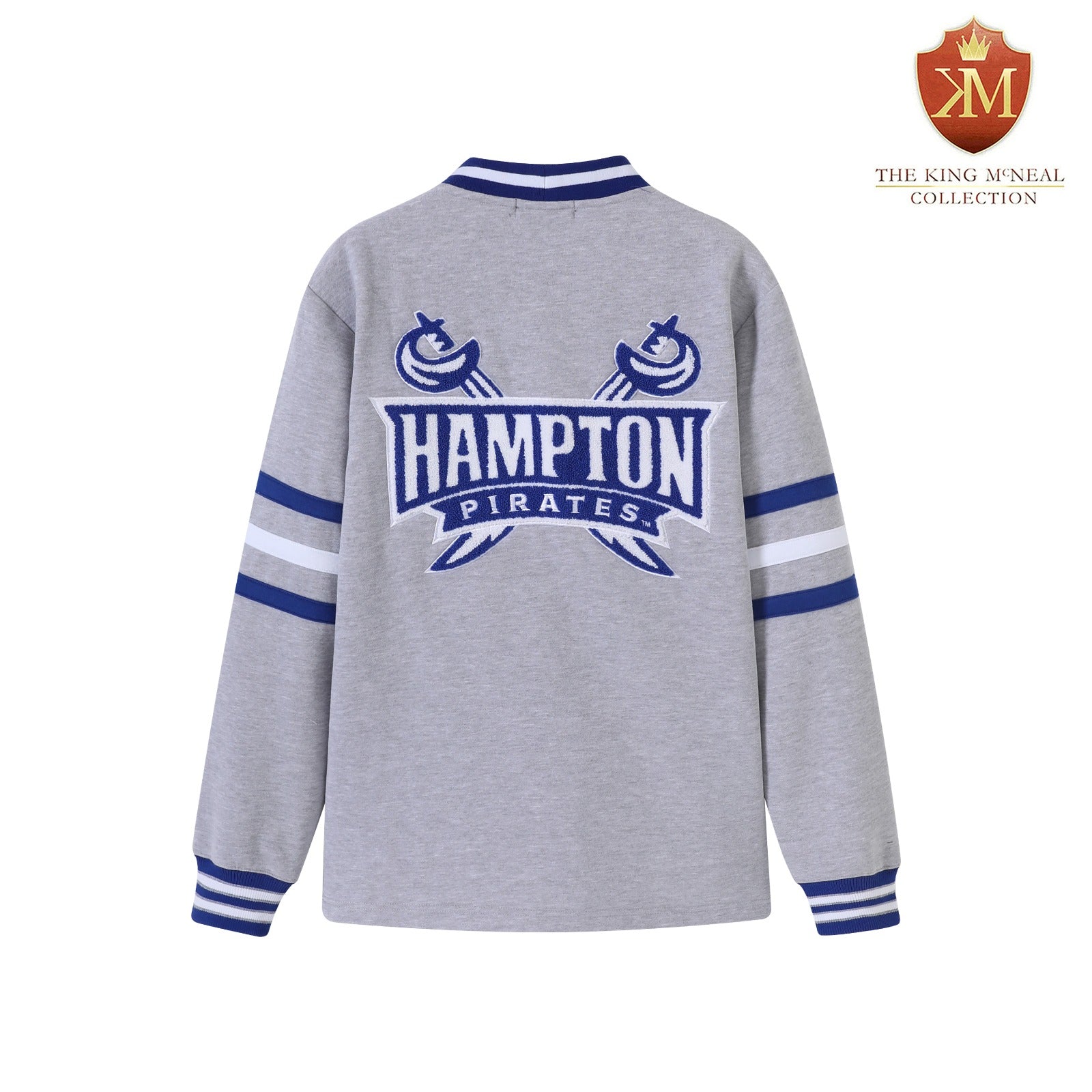 Hampton University Heather Grey Fleece Cardigan