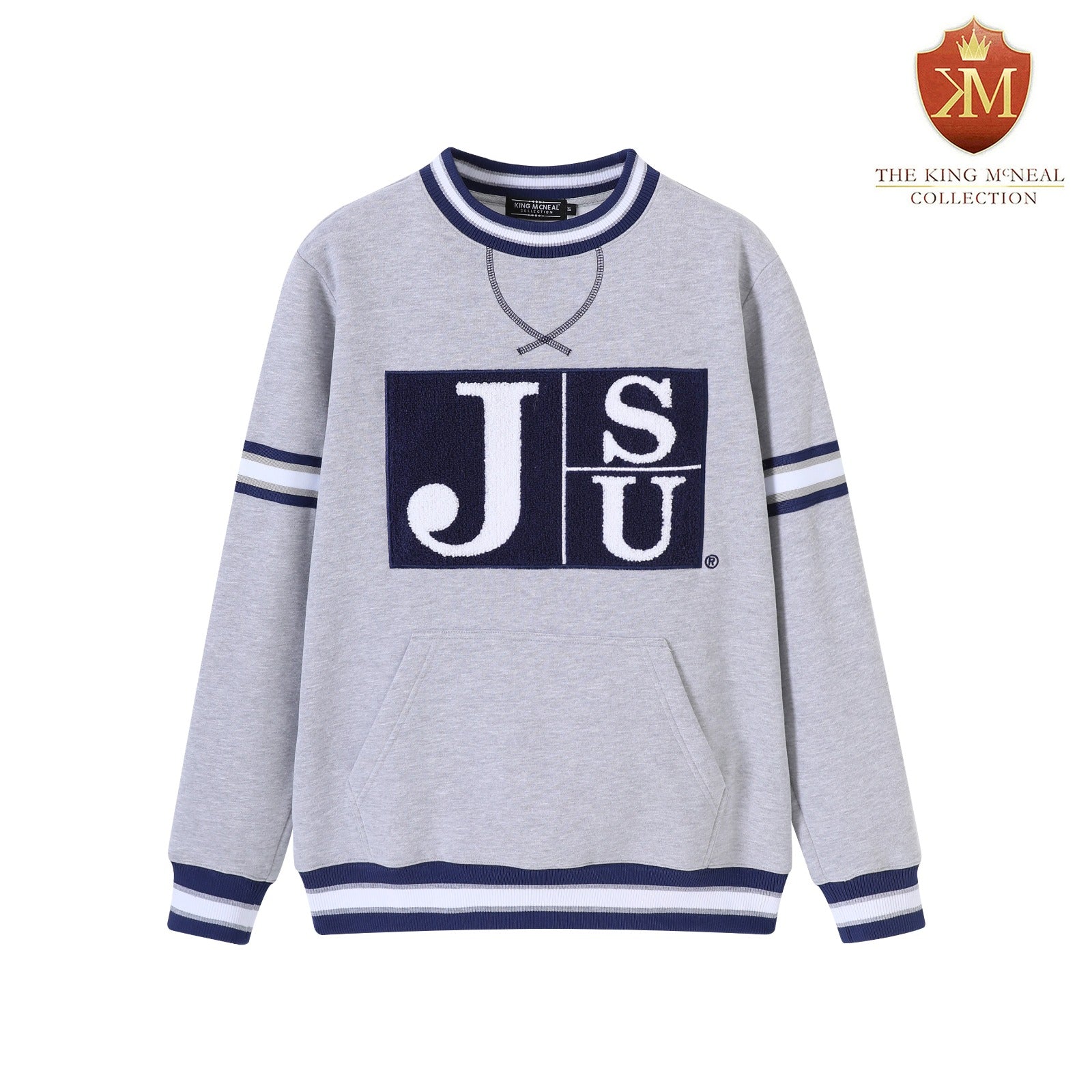 Jackson State Heather Grey Pocket Crewneck