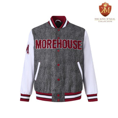 Morehouse Black  Denim Bomber Jacket
