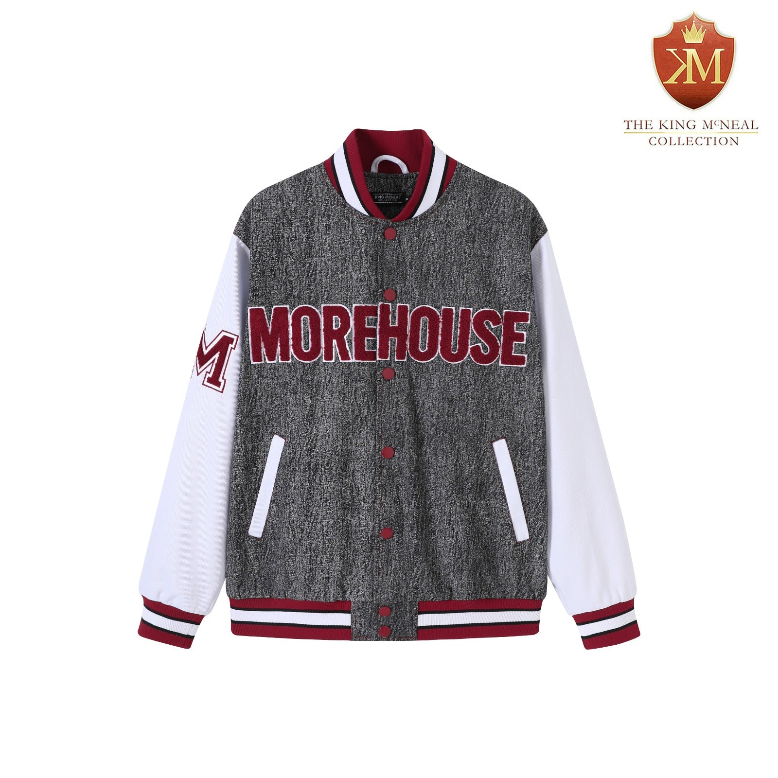 Morehouse Black  Denim Bomber Jacket