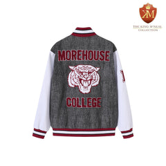 Morehouse Black  Denim Bomber Jacket