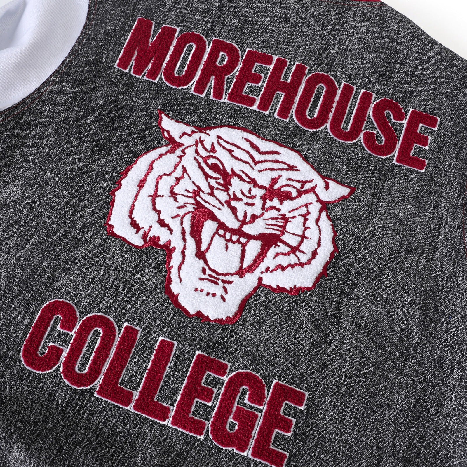 Morehouse Black  Denim Bomber Jacket